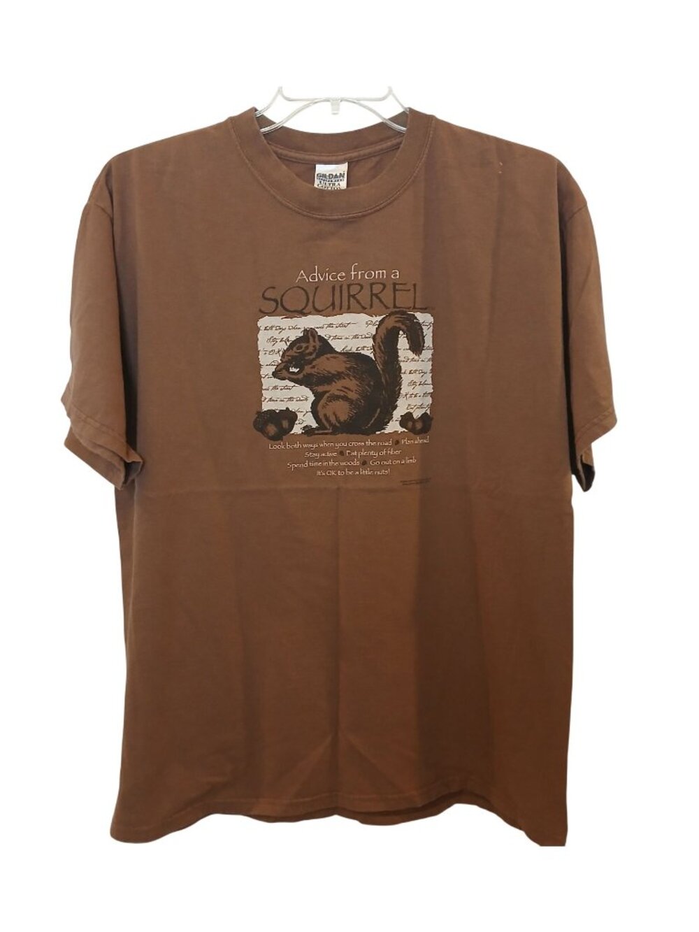 Advice From A Squirrel Brown Gildan TShirt XL Ultra Cotton PreShrunk Bishop #I-4